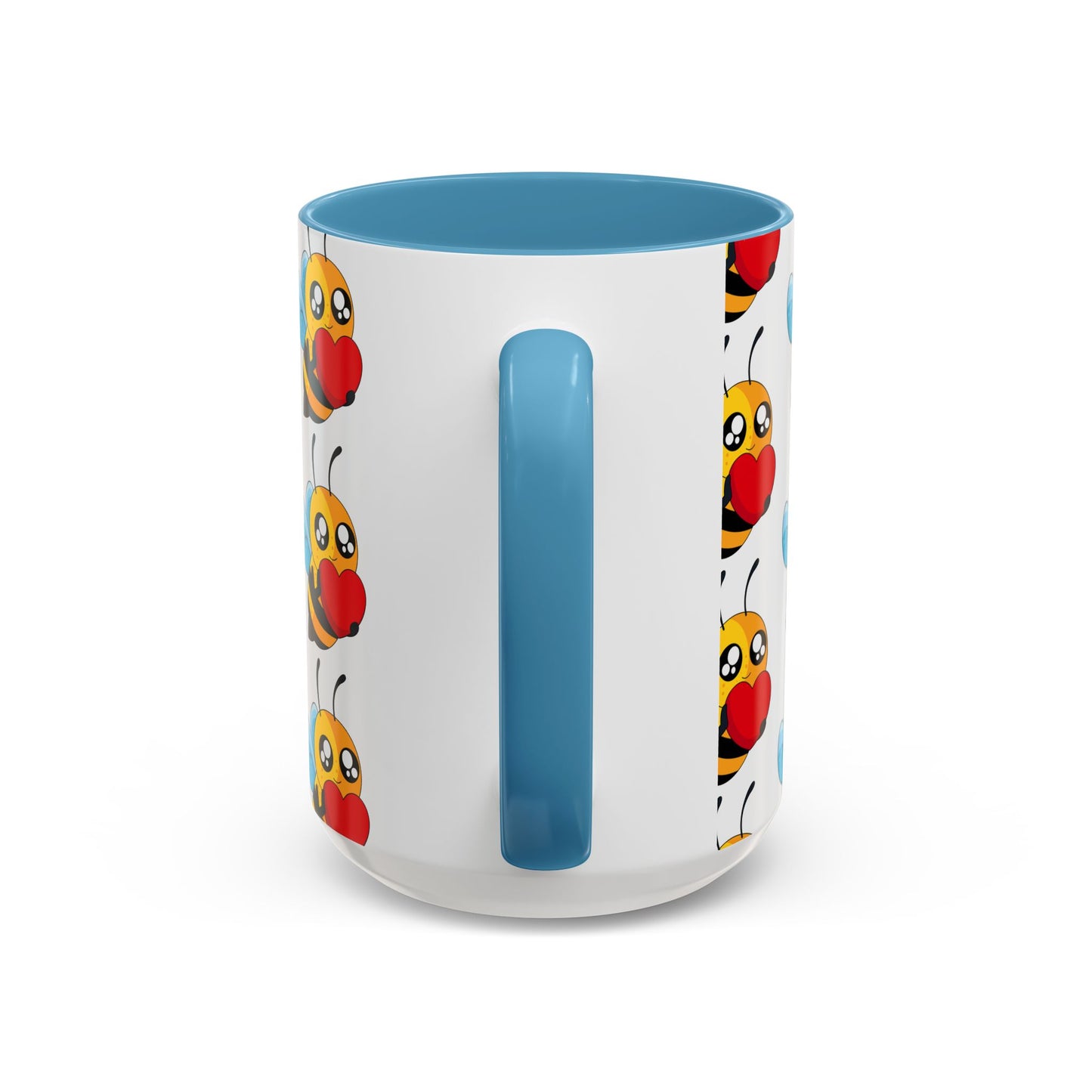 Cute Bee Love Accent Coffee Mug,  Cute Floral Mug, Cheerful Bee Design
