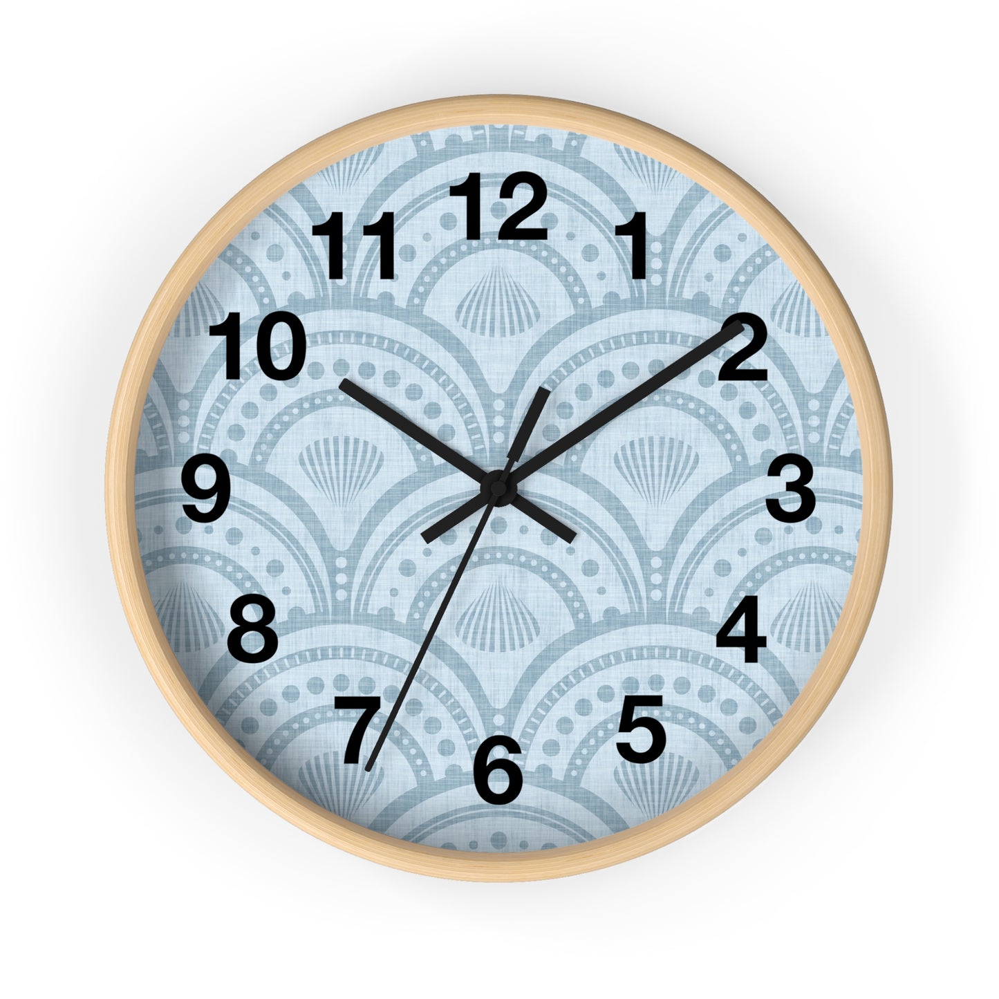 Coastal Blue Art Deco Wall Clock