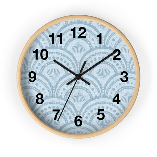 Coastal Blue Art Deco Wall Clock