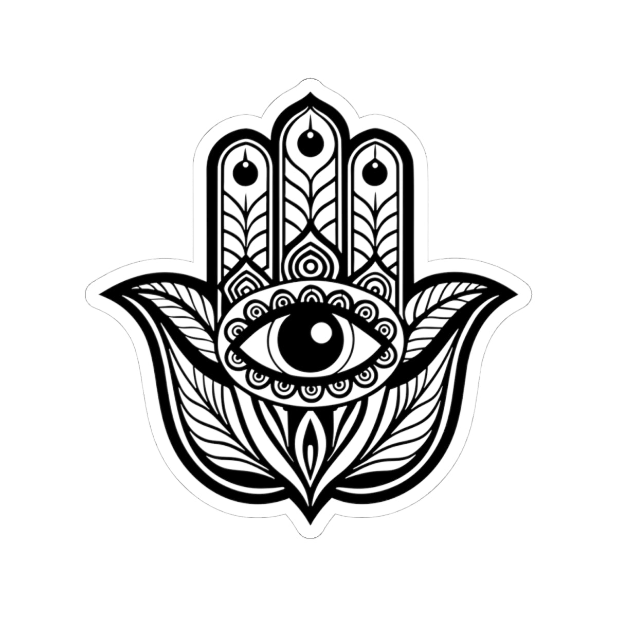 Hamsa Hand Eye Kiss-Cut Sticker — Protective Boho Spiritual Decal