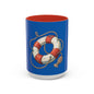Lifesaver Accent Coffee Mug - Nautical Gift, Beach Decor, Sailor's Coffee Cup, Ocean Lover Mug, Summer Vibes