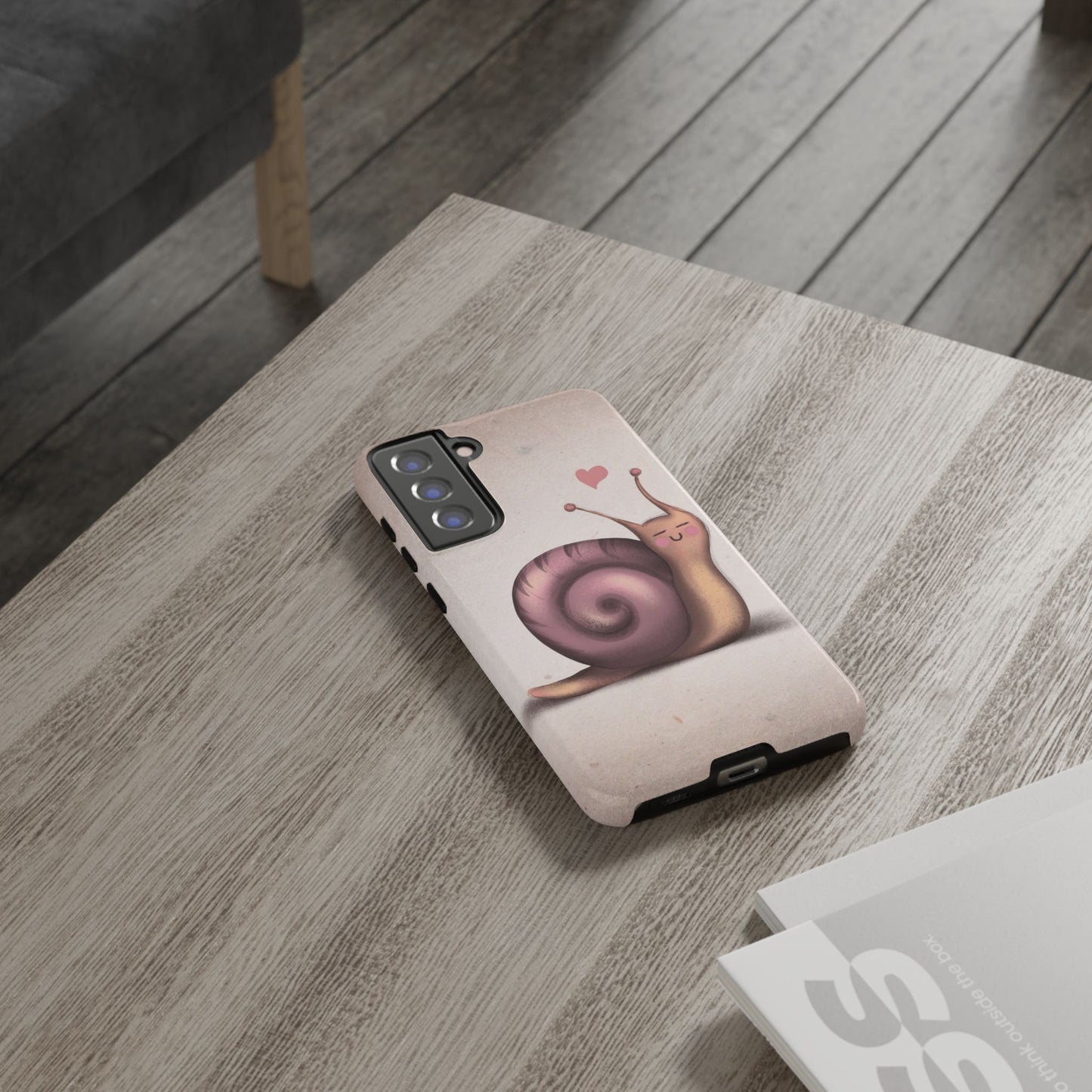 Cute Snail Phone Case — Pink Heart Cartoon Protective iPhone Cover