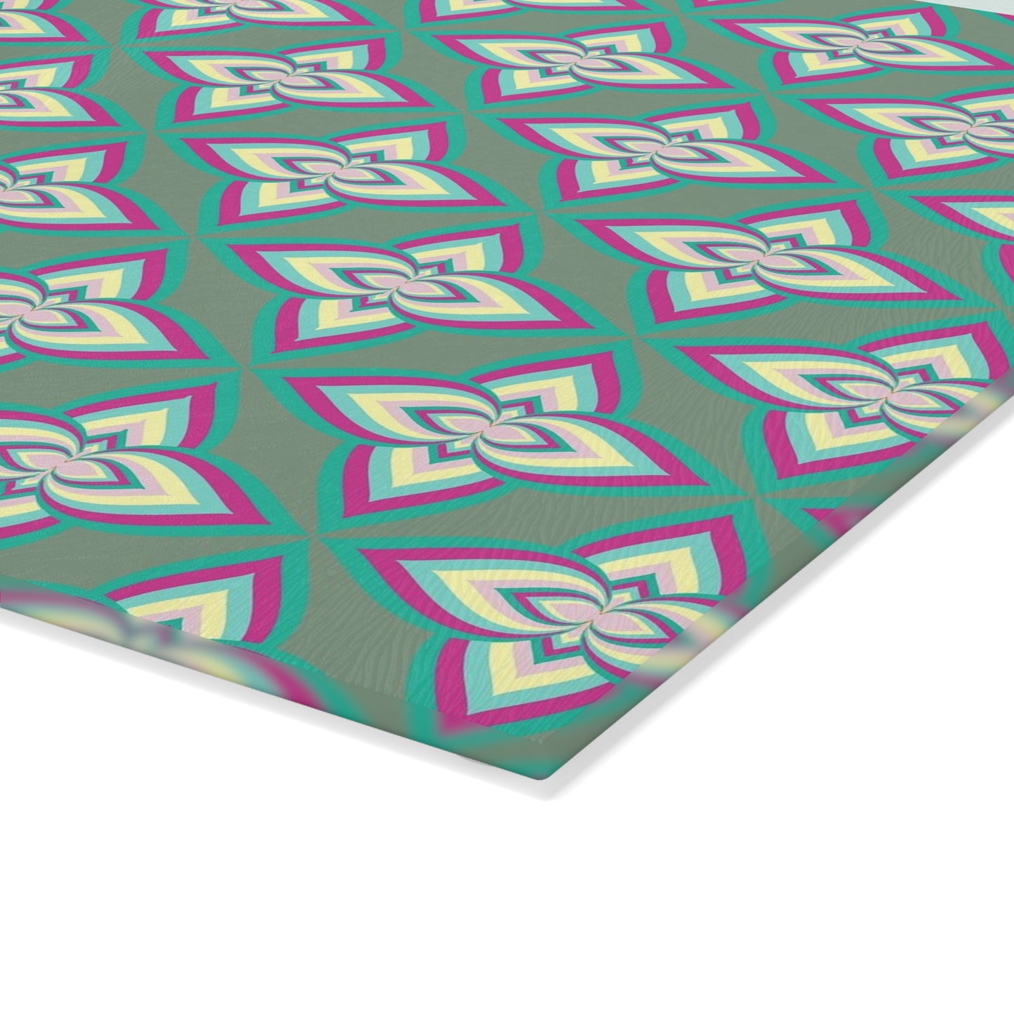 Stylish Glass Cutting Board with Geometric Pattern, Kitchen Decor, Gift for Home Cooks, Housewarming Present, Modern Kitchen Accessory