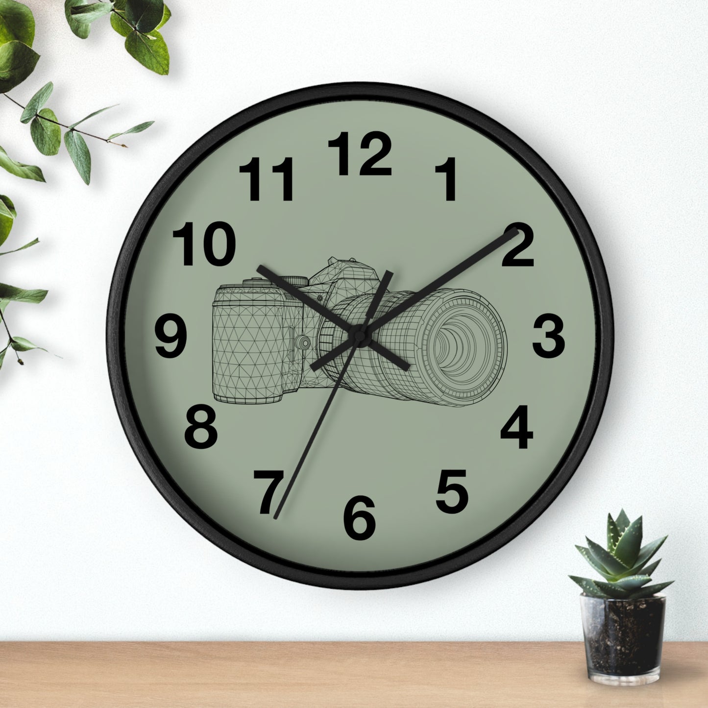 Photography Themed Wall Clock, Unique Gift for Photographers, Blue Clock, Home Decor, Creative Wall Art, Photography Lover
