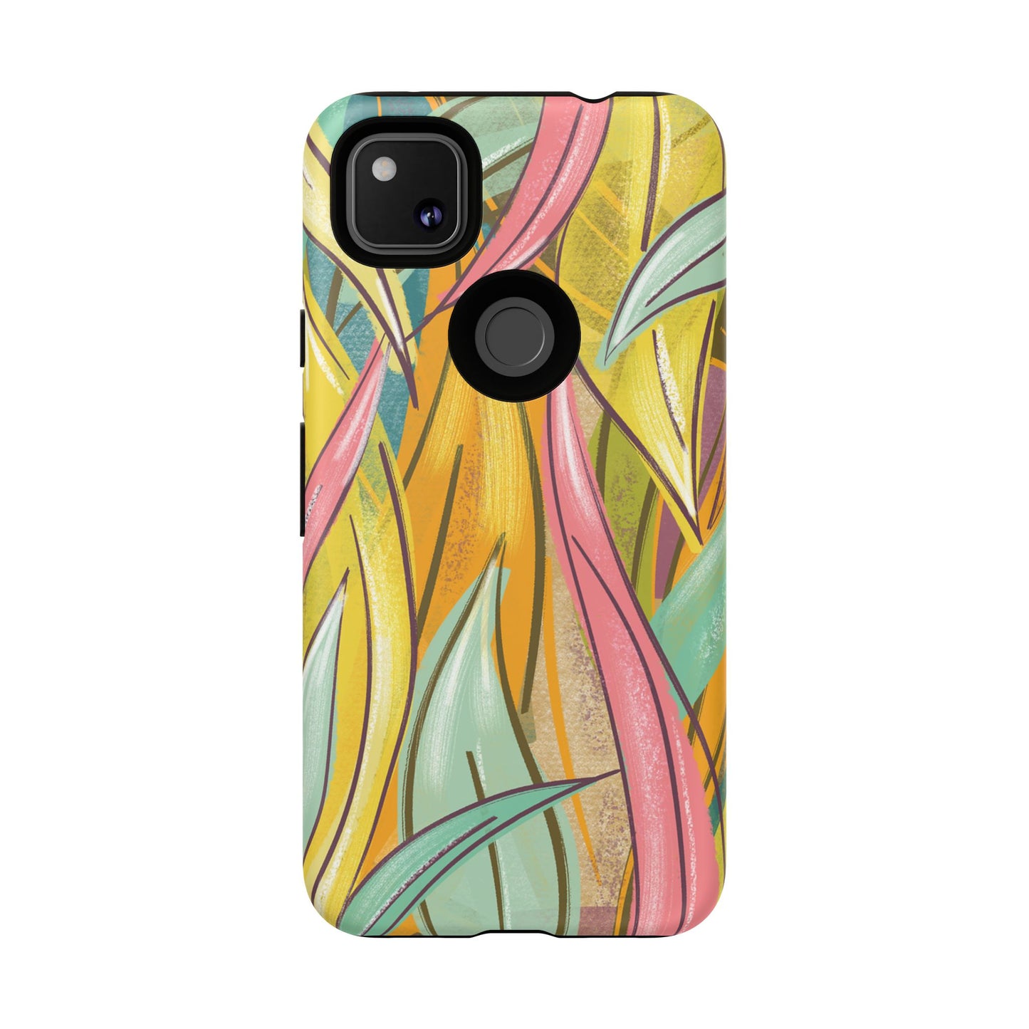Vibrant Phone Case with Colorful Leaf Design, Tough Cases for Nature Lovers, Eco-Friendly Gift, Summer Vibes, Floral Phone Cover