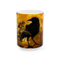 Mystical Raven Ceramic Mug - Gothic Gift for Coffee Lovers, Witchy Decor, Halloween, Unique Tea Cup, Bird Art