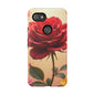 Floral Phone Case with Red Rose Design, Tough Phone Cover, Flower Print, Gift for Her, Stylish Accessory, Floral Aesthetic