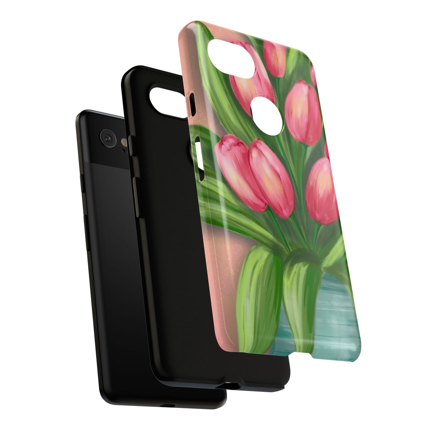 Floral Phone Case with Vibrant Tulips - Tough Cases for Garden Lovers, Spring Gifts, Nature Enthusiasts, Unique Gadget Accessories, [...]