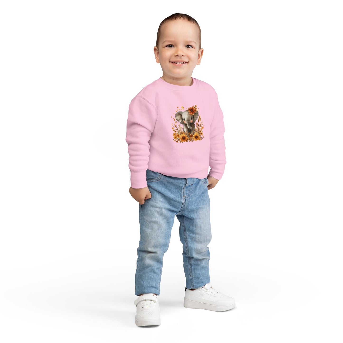 Adorable Elephant Toddler Sweatshirt - Cute Kids Apparel, Gift for Birthday, Baby Shower, Fall Fashion, Cozy Everyday Wear