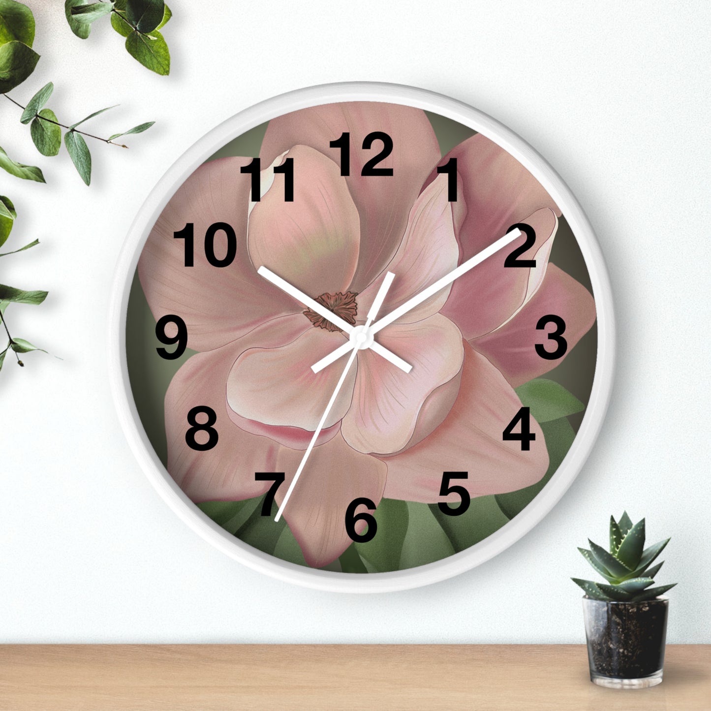 Floral Wall Clock - Elegant Timepiece, Home Decor, Gift for Flower Lovers, Mother's Day, Spring Decor, Nature Inspired