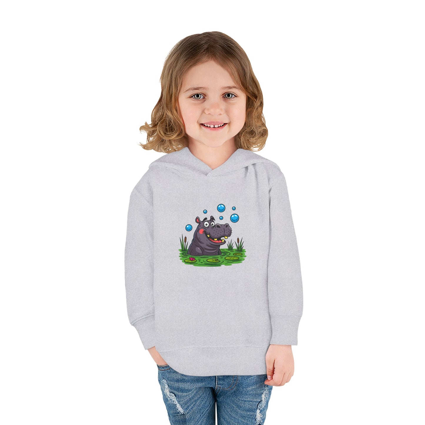 Adorable Hippo Fleece Hoodie, Toddler Hoodie, Kids Pullover, Animal Sweatshirt, Cute Baby Gift, Cozy Toddler Wear