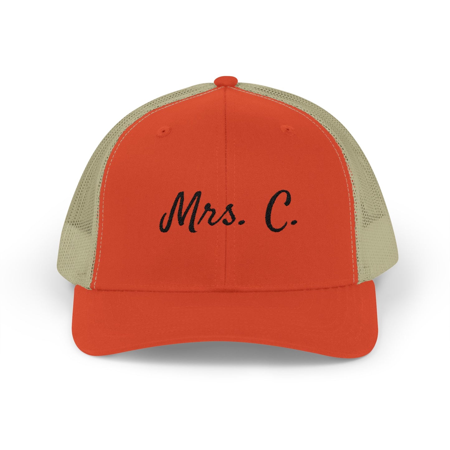 Mrs. C. Snapback Trucker Cap for Newlyweds, Wedding Gift, Bride Hat, Personalized Cap, Casual Style Accessories
