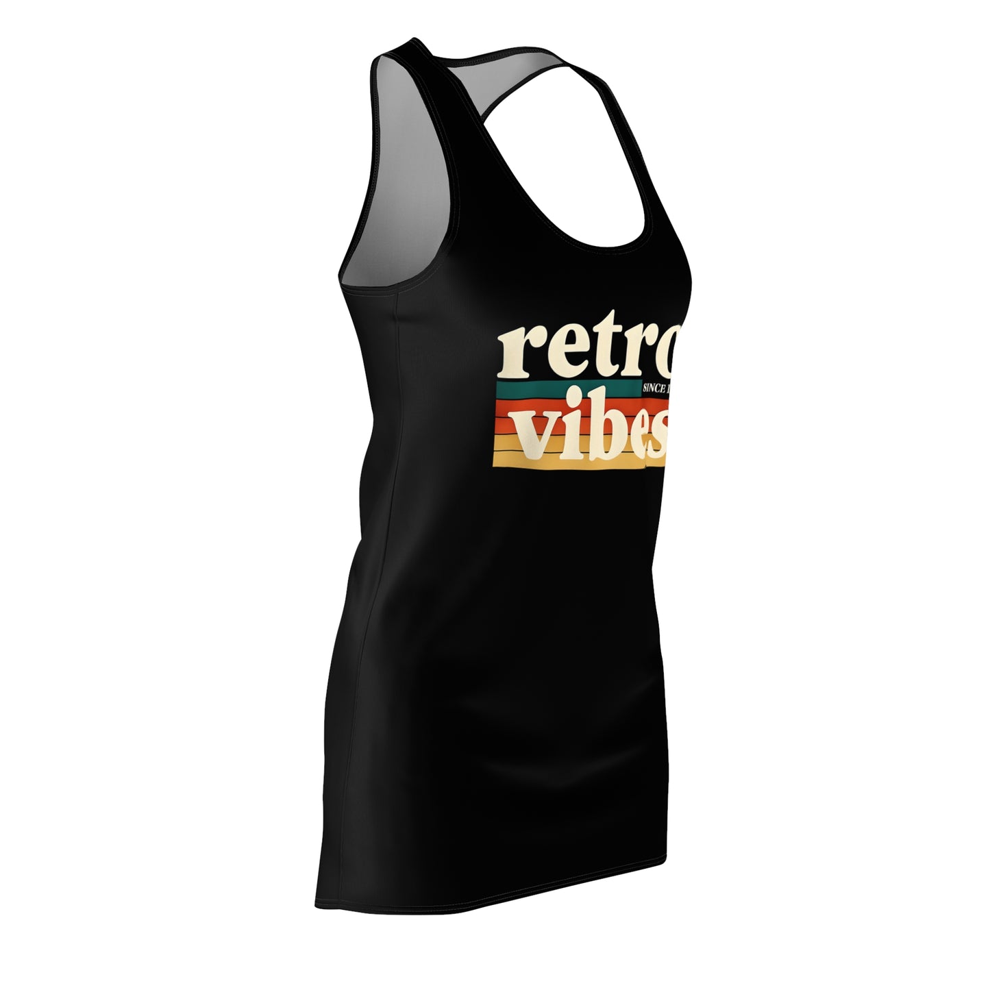 Retro Vibes Women's Racerback Dress, Trendy Summer Dress, Perfect for Festivals, Casual Wear, Birthday Gift, Vacation Outfit