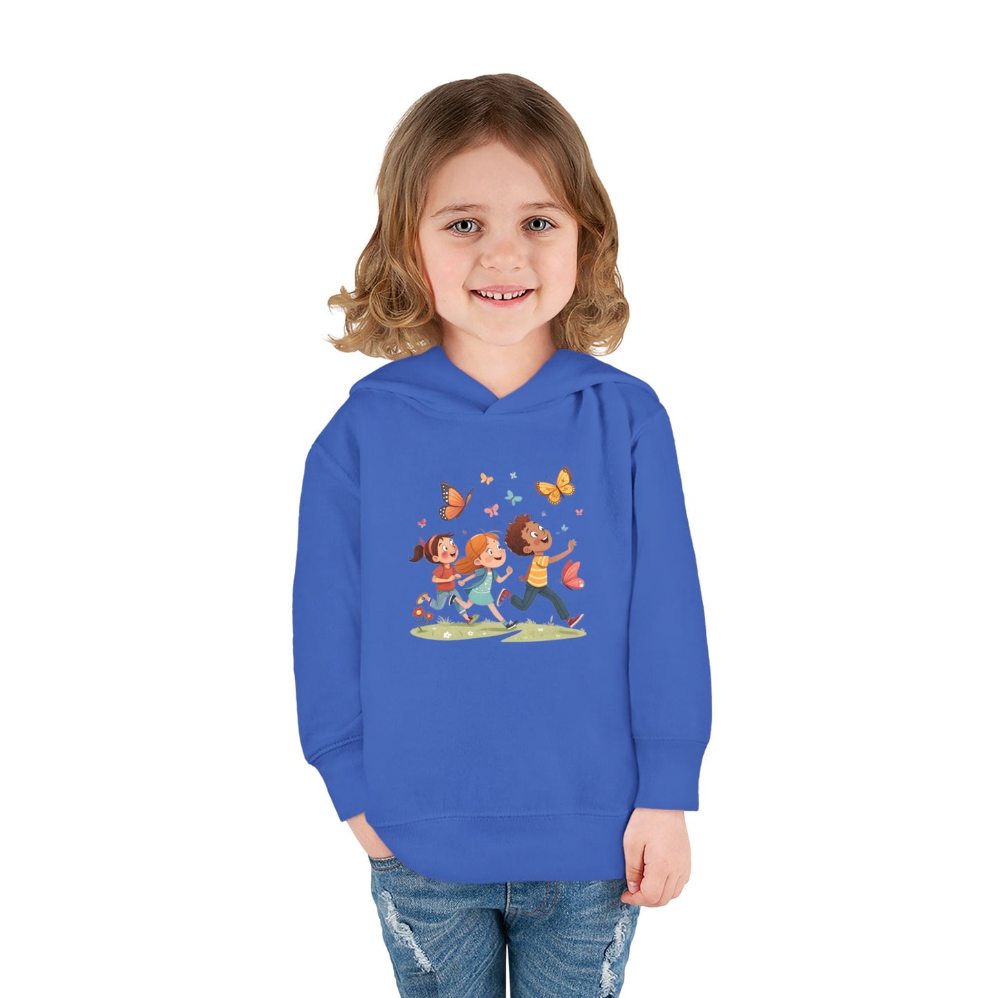 Butterfly Adventure Toddler Pullover Hoodie | Cute Kids Apparel, Fleece Hoodie, Toddler Gift, Outdoor Playwear, Spring Fashion