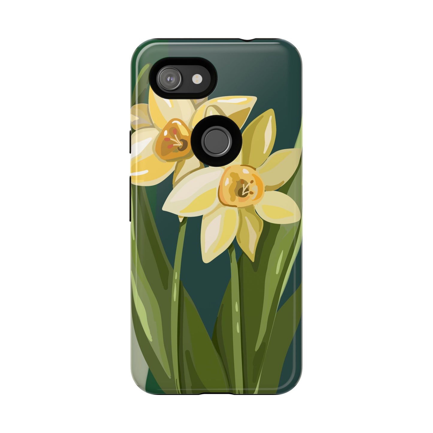 Floral Phone Case - Yellow Daffodil Design, Tough Phone Cover, Spring Decor, Floral Gift, Nature-Inspired Accessories