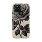 Black Rose Phone Case, Tough Cases with Floral Design, Elegant Tech Accessory, Gift for Flower Lovers, Stylish Protection