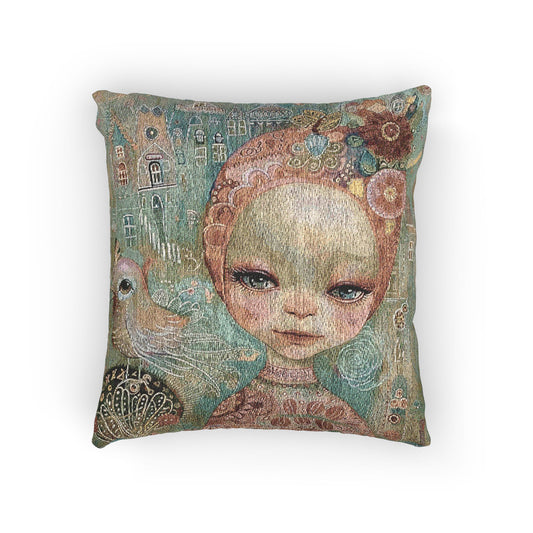 Whimsical Woven Pillow, Artistic Home Decor, Unique Gift for Art Lovers, Cozy Accent Cushion, Creative Interior Decoration