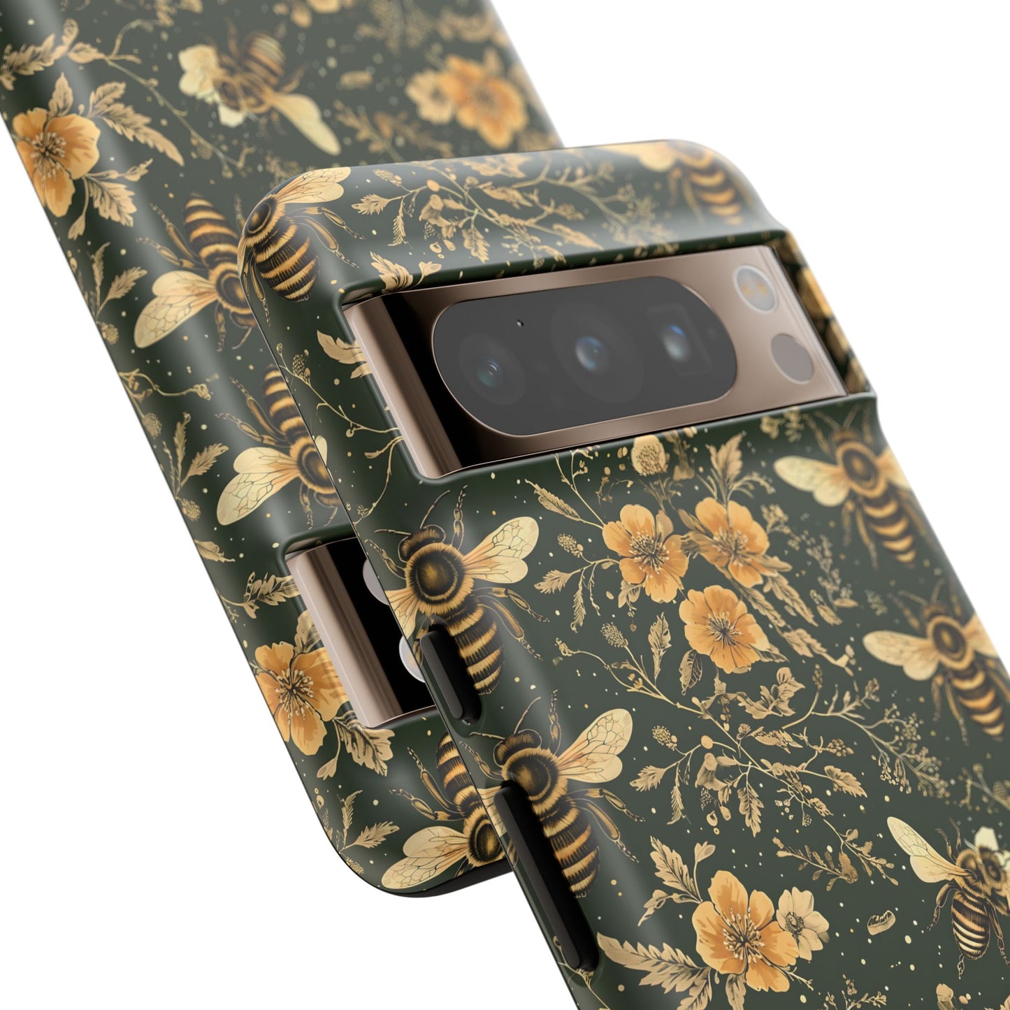 Nature-Inspired Phone Case, Tough Cases for Nature Lovers, Floral Bee Design, Eco-Friendly Gift, Summer Vibes, Trendy Phone Accessory,