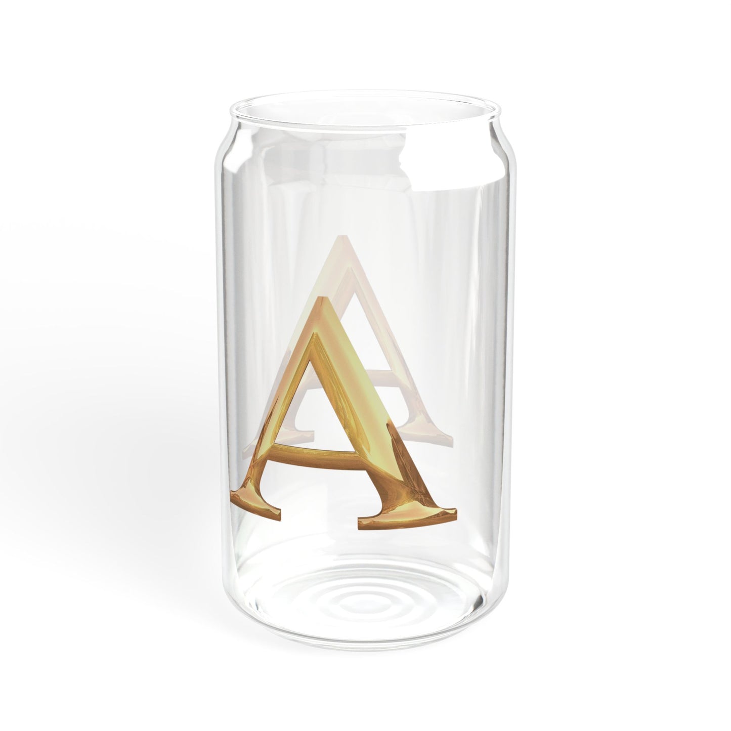 Stylish Glass Sipper with Bamboo Lid - Letter A