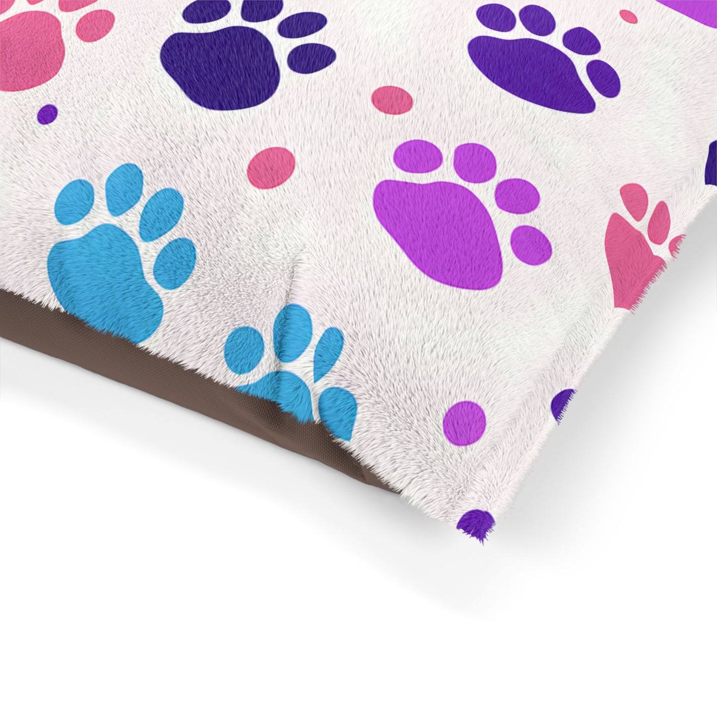 Colorful Paw Print Pet Bed - Cozy Dog & Cat Cushion, Decorative Pet Pillow, Furry Friend Gift, Plush Pet Bed, Happy Pet Space