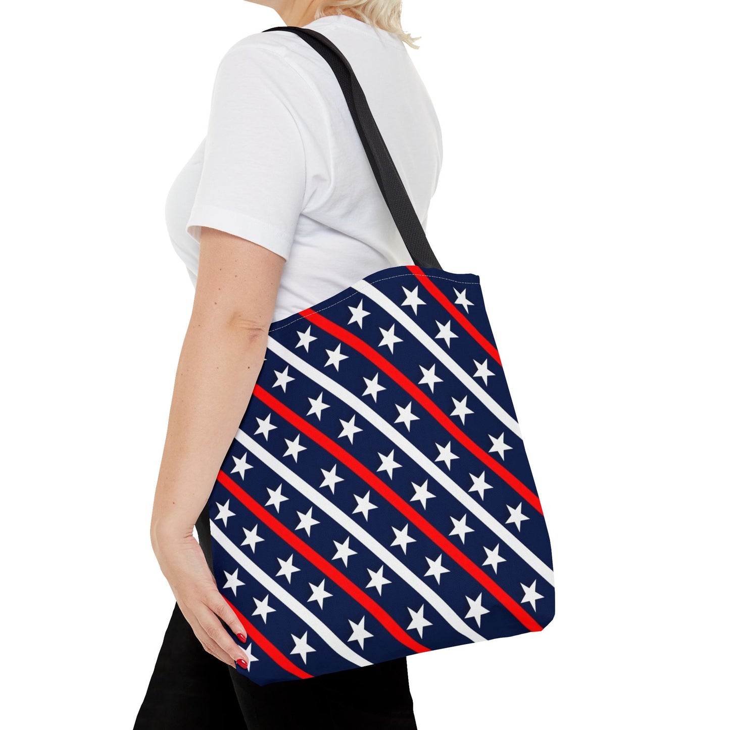 Patriotic Tote Bag, USA Flag Inspired, Star Patterned Purse, Summer BBQ, Independence Day, Memorial Day, Everyday Use
