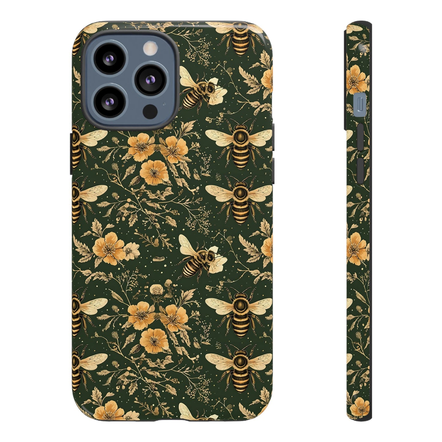 Nature-Inspired Phone Case, Tough Cases for Nature Lovers, Floral Bee Design, Eco-Friendly Gift, Summer Vibes, Trendy Phone Accessory,