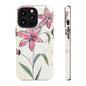 Floral Phone Case with Elegant Pink Lilies, Cute Floral Accessories, Phone Protection, Gift for Her, Stylish Cell Phone Cover
