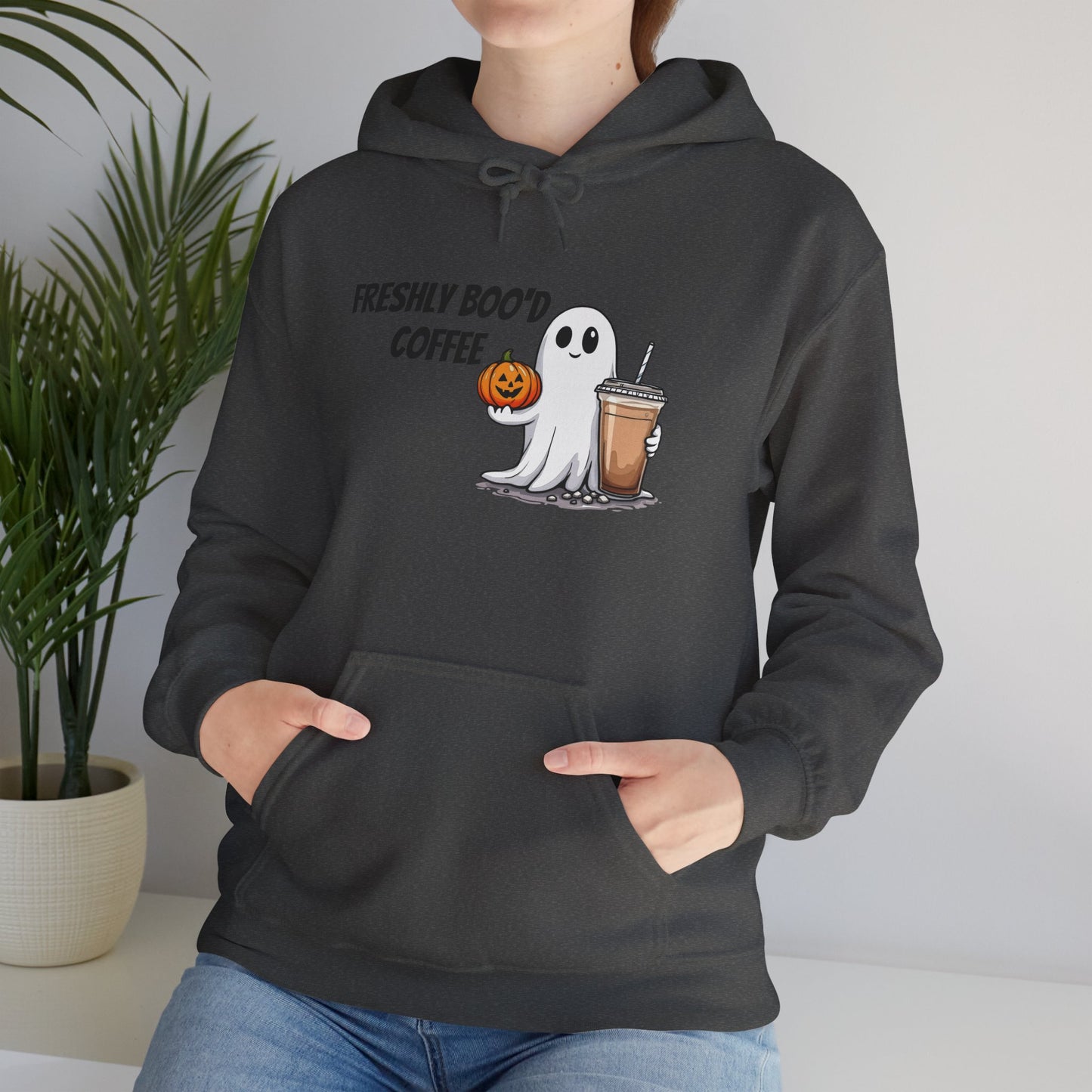 Ghostly Coffee Unisex Hoodie, Halloween Sweatshirt, Cute Fall Apparel, Cozy Casual Wear, Gift for Coffee Lovers, Fun Spooky Style