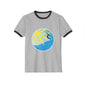 Surf Circle Ringer T-Shirt – Sunny Wave & Surfer Graphic