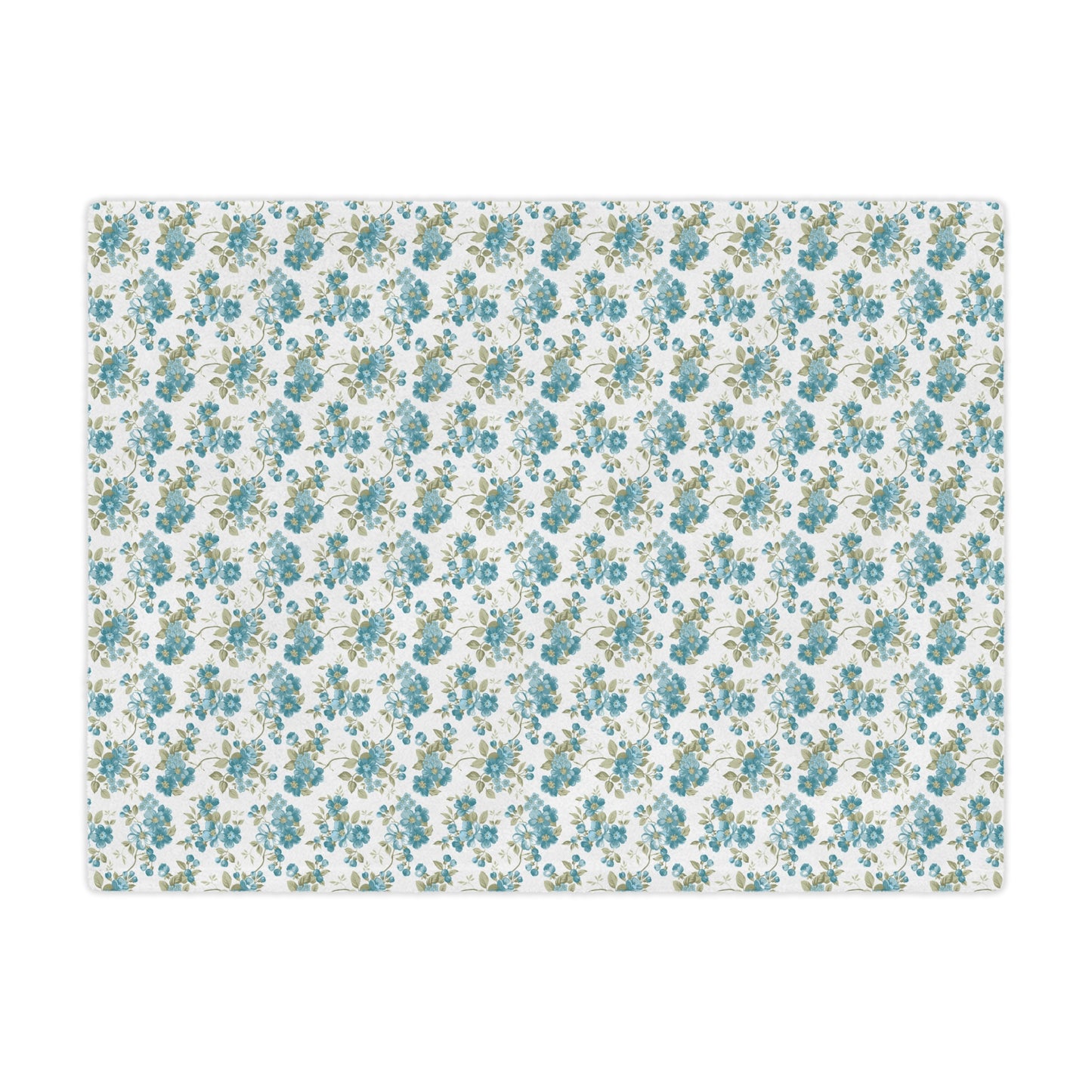Floral Minky Blanket — Vintage Blue Rose Throw for Cozy Home, Nursery, Gift