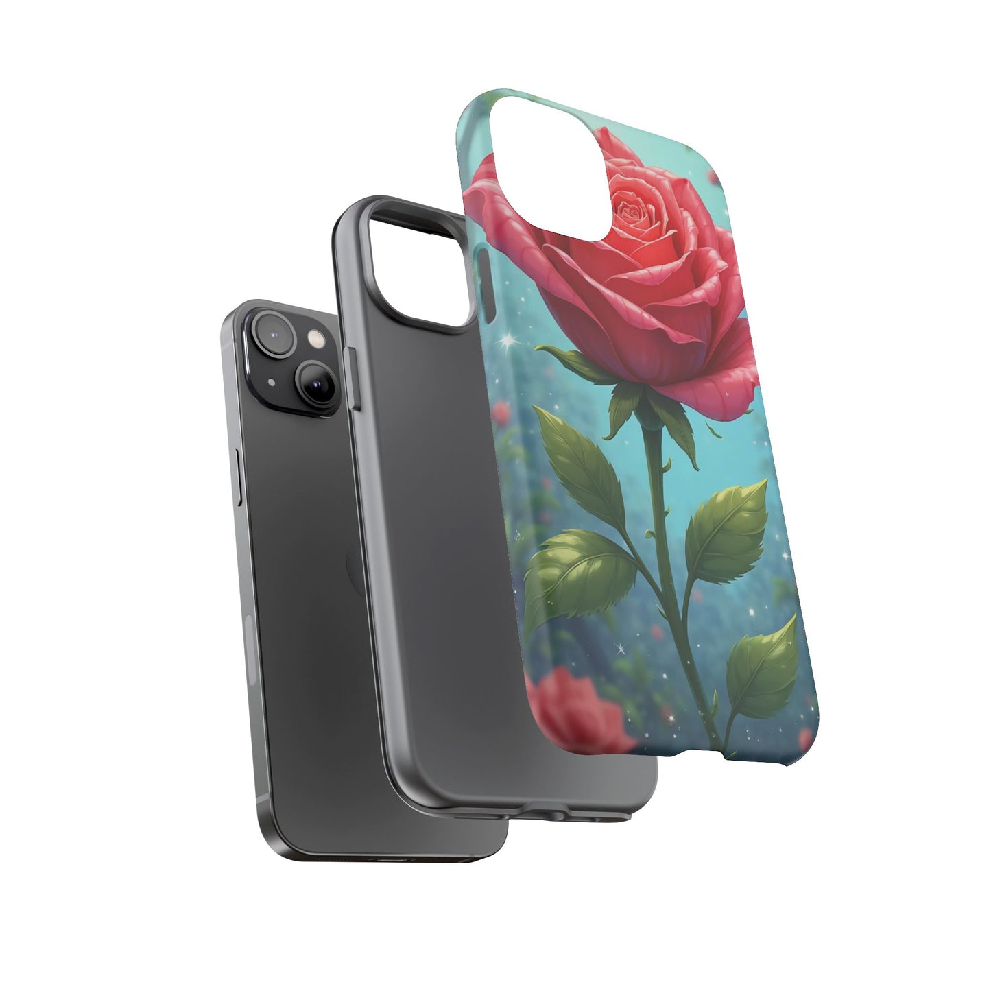 Floral Phone Case, Tough Cases with Elegant Rose Design, Stylish iPhone Cover, Rose Flower Gift for Nature Lovers, Unique Mobile Accessories