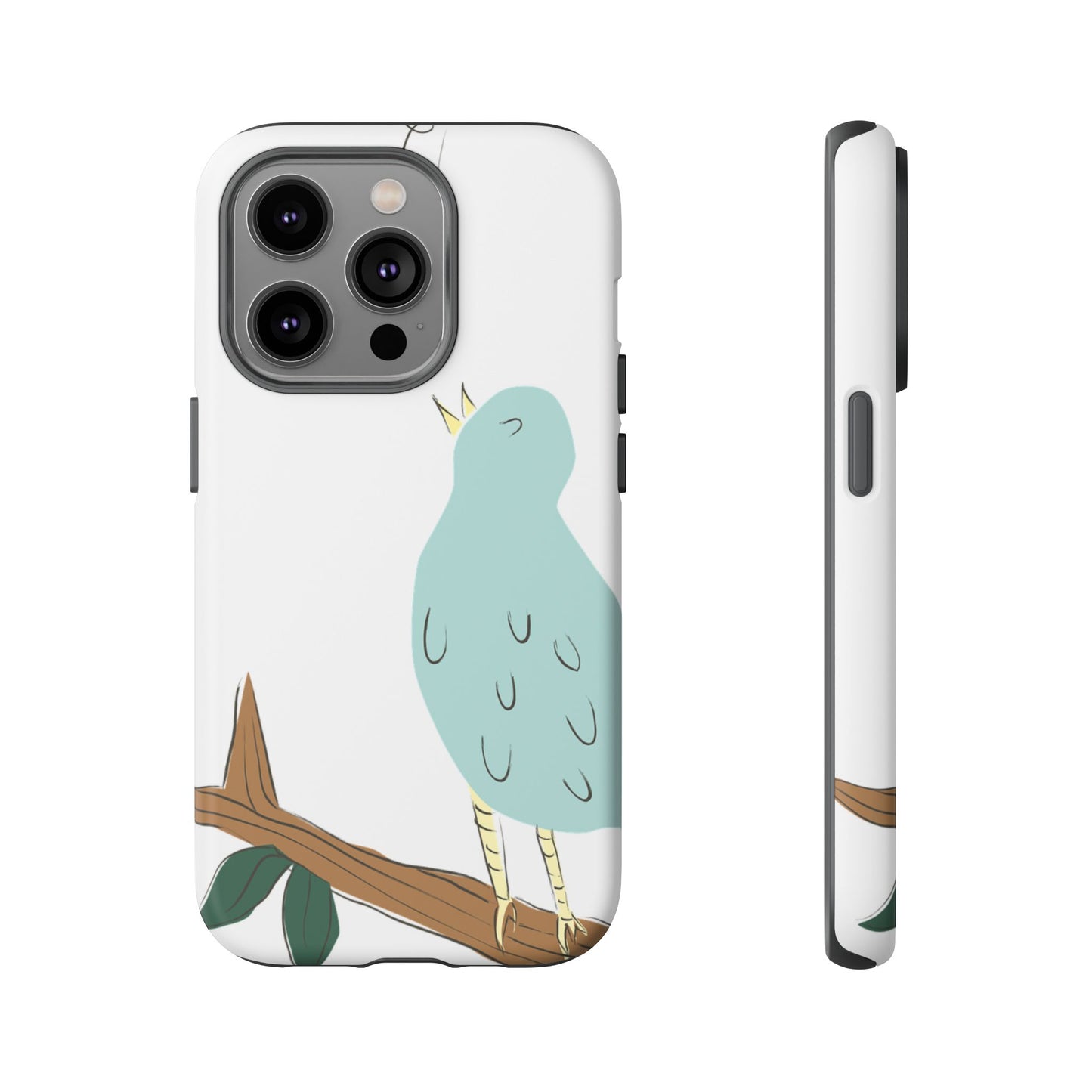 Birdsong Phone Case — Cute Blue Bird on Branch Protective Case