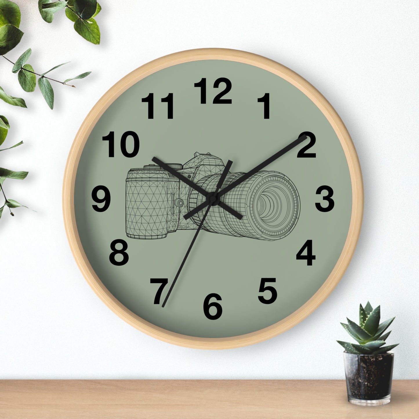 Photography Themed Wall Clock, Unique Gift for Photographers, Blue Clock, Home Decor, Creative Wall Art, Photography Lover
