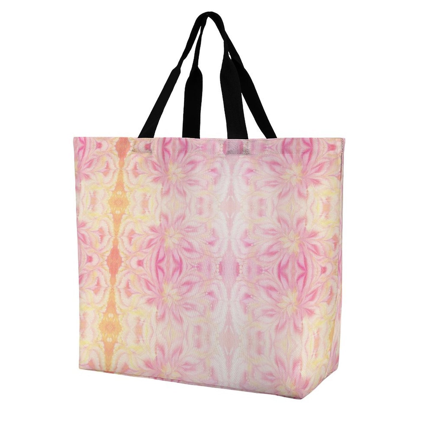 Large One Shoulder Shopping Bag Pink Tie-Dye