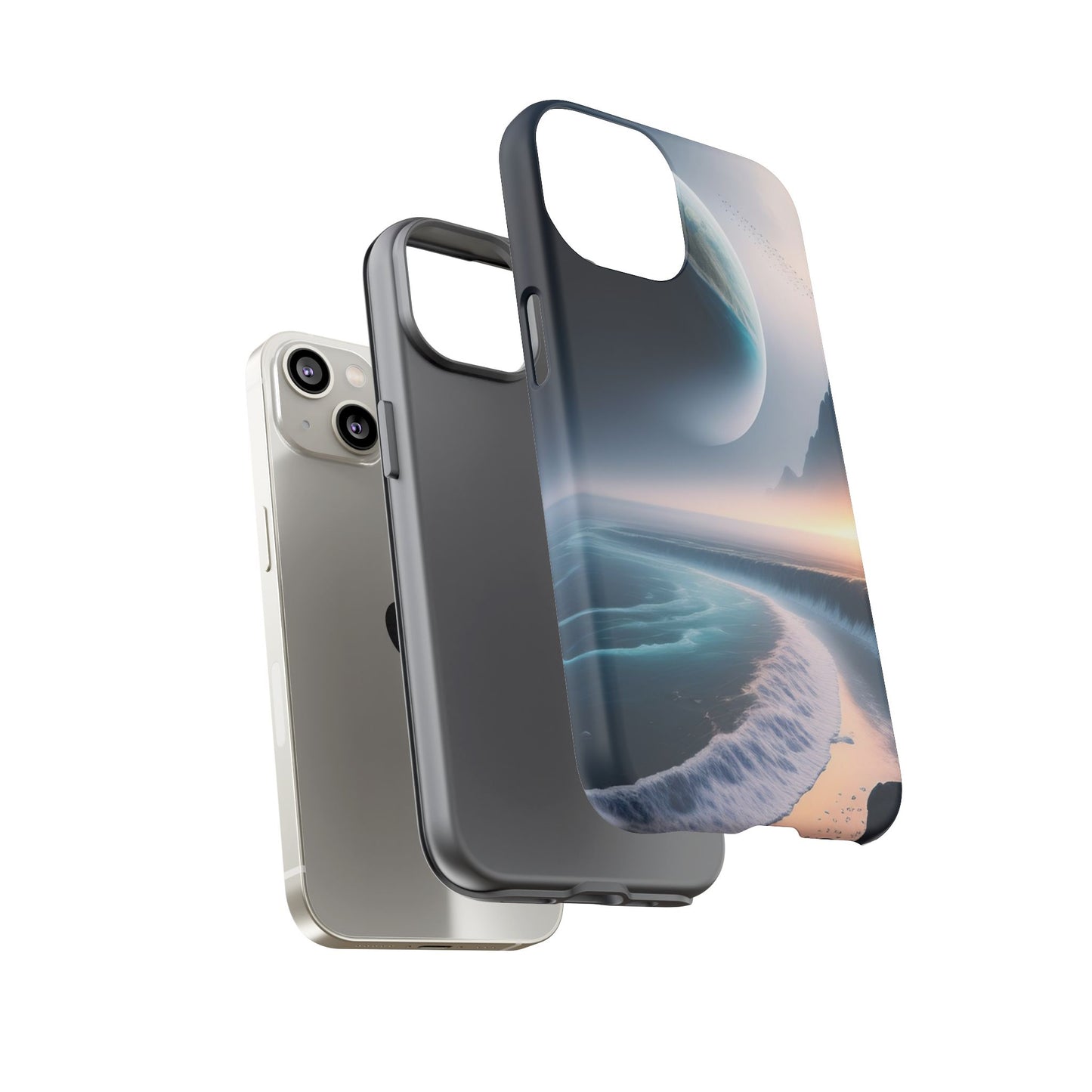 Galaxy Ocean Phone Case — Surreal Planet Beach Tough Case
