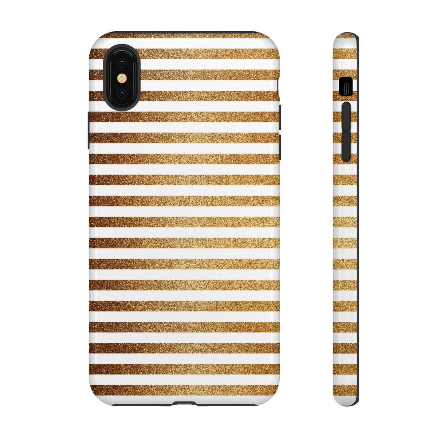 Glamorous Gold Striped Phone Case | Tough Cases, Stylish Phone Cover, Chic Accessories, Gift for Her, Fashionable Tech