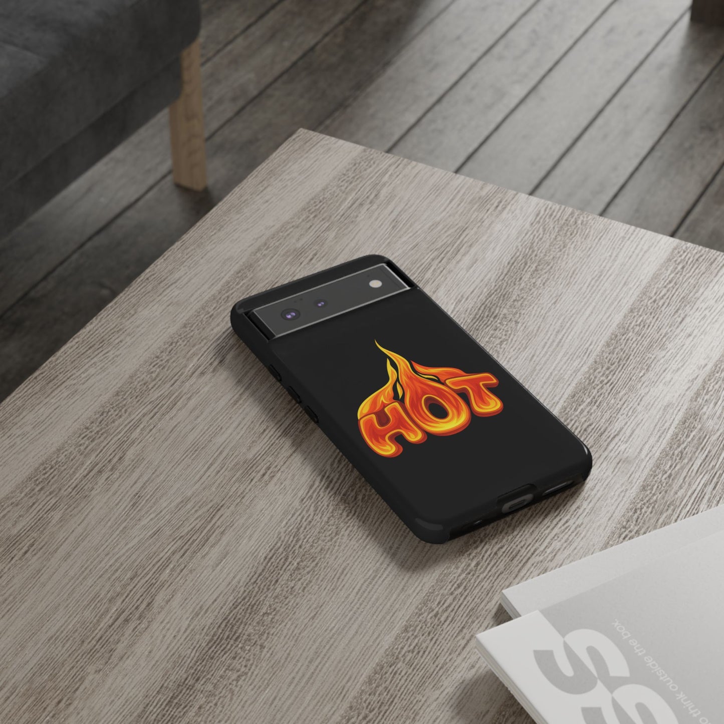 Stylish Phone Case, Hot Flames Design, Gift for Teens, Trendy Accessory, Protective Cover, Unique Phone Case