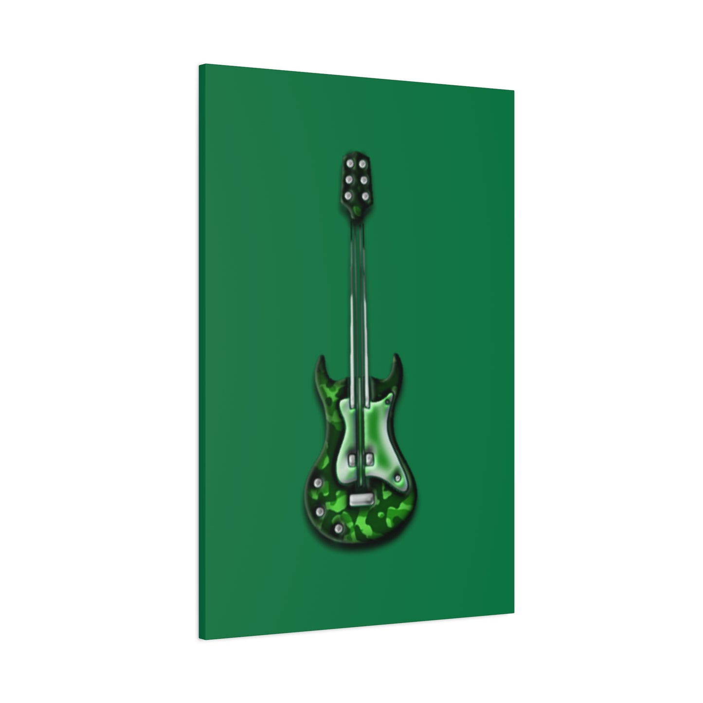 Green Electric Guitar Canvas Art, Music Wall Decor, Rock n Roll Gift, Guitar Lover's Art, Stretched Green Canvas, Home Theater Decor