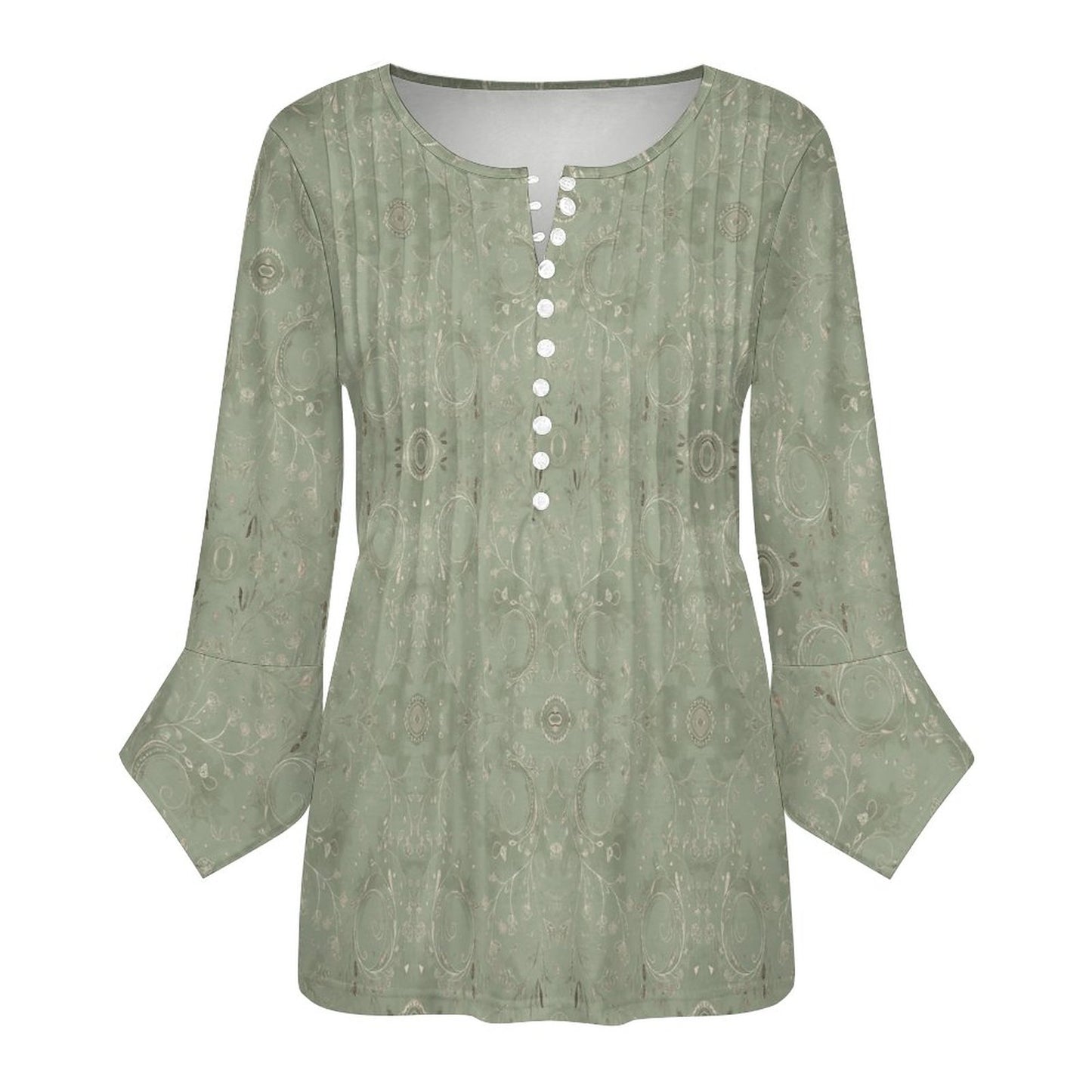 V-neck Women Top with Quarter Sleeve