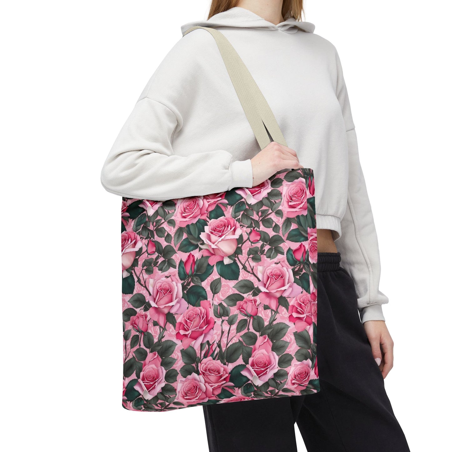 Pretty Pink Floral Tote Bag, Stylish Reusable Bag, Shopping Tote, Gift for Her, Eco-Friendly, Mother's Day Gift