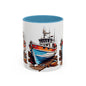 Nautical Accent Coffee Mug | Perfect for Boat Lovers, Sailor Gifts, Coastal Decor, Unique Gift Idea, Custom Artwork Mug