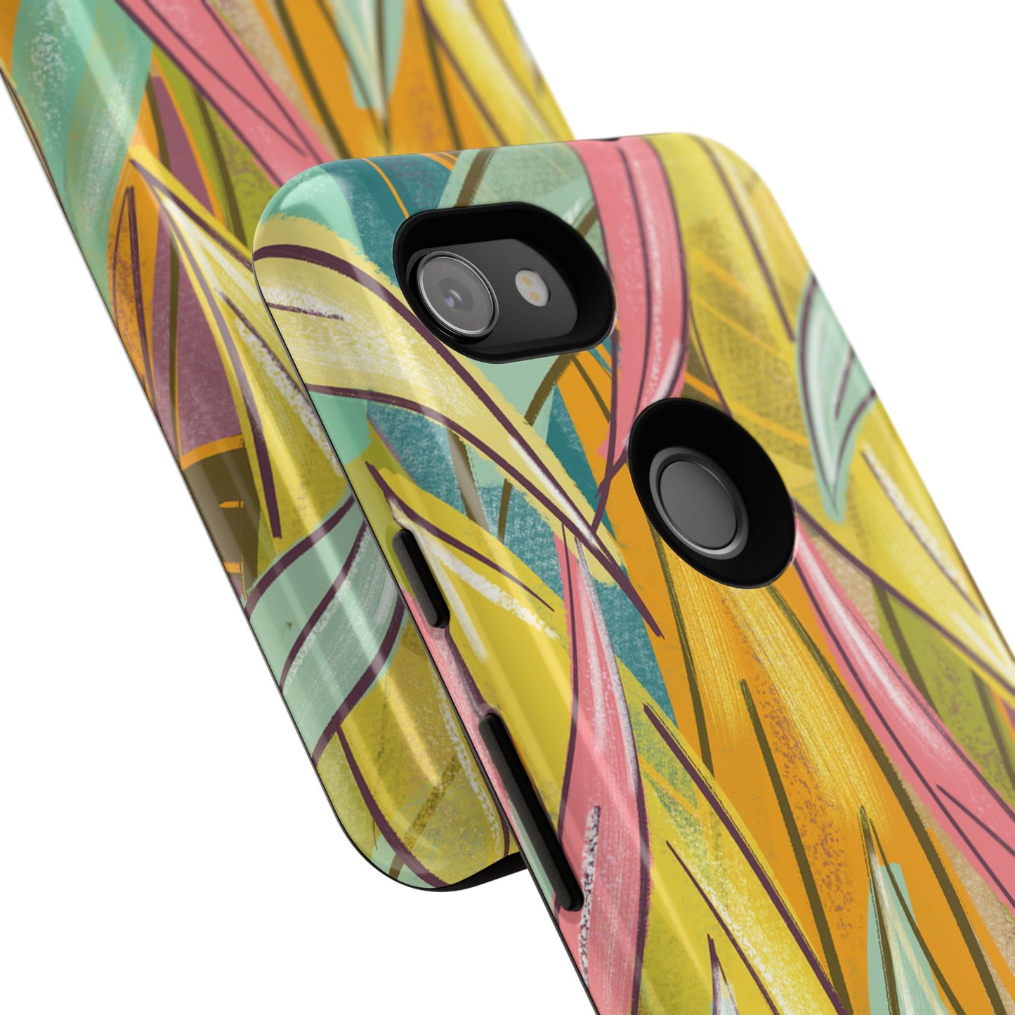 Vibrant Phone Case with Colorful Leaf Design, Tough Cases for Nature Lovers, Eco-Friendly Gift, Summer Vibes, Floral Phone Cover