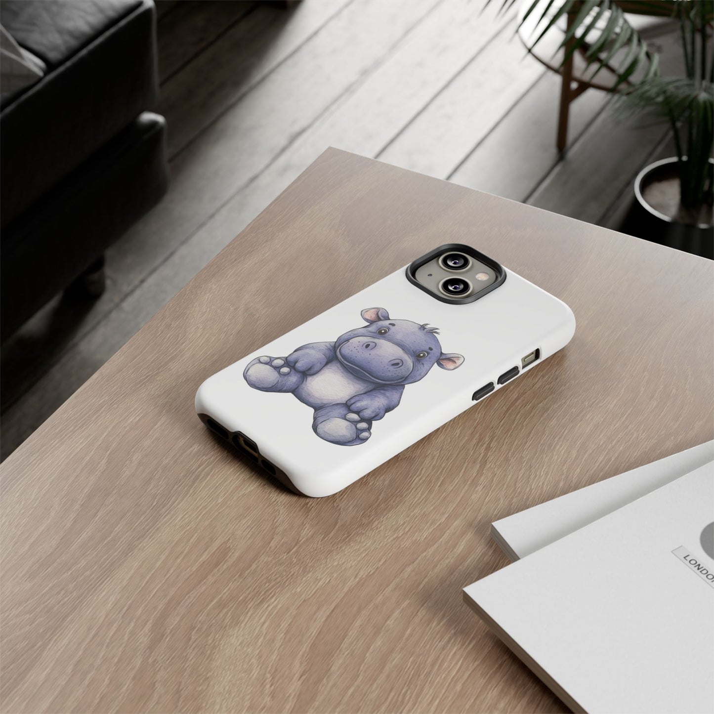 Cute Hippo Phone Case, Unique Tough Cases, Animal Lover Gift, Cute Animal Design, Baby Animal Phone Accessory