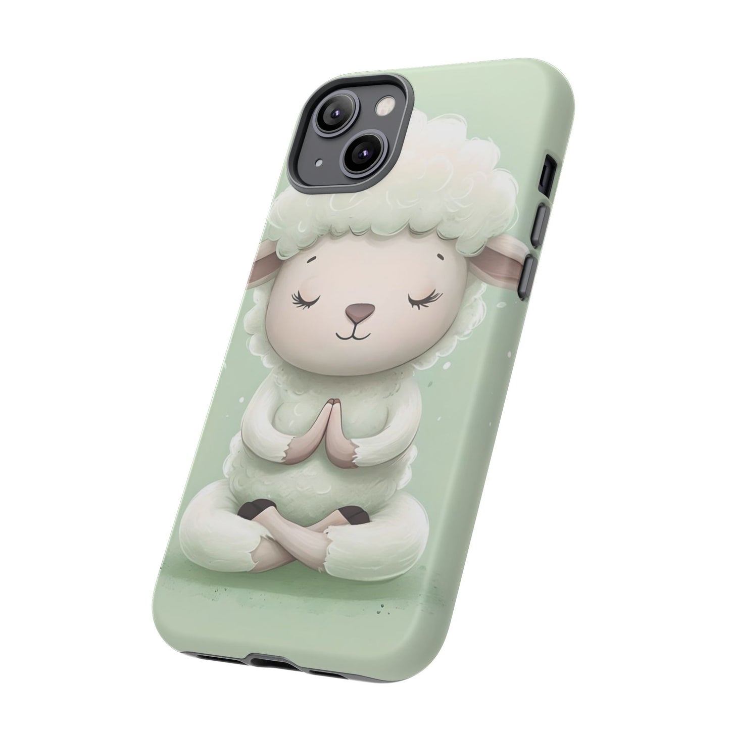 Meditating Lamb Phone Case — Cute Pastel Protective iPhone Cover