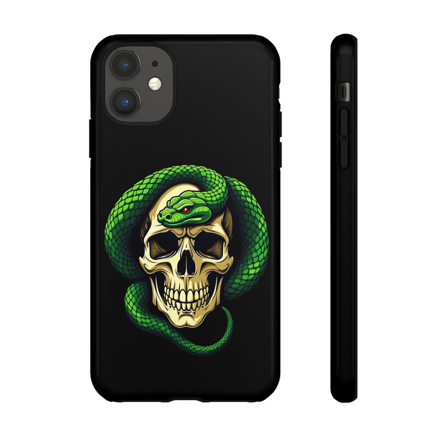 Skull & Snake Phone Case | Tough Cases, Protective Cover, Edgy Phone Accessories, Gothic Gift, Halloween Decor