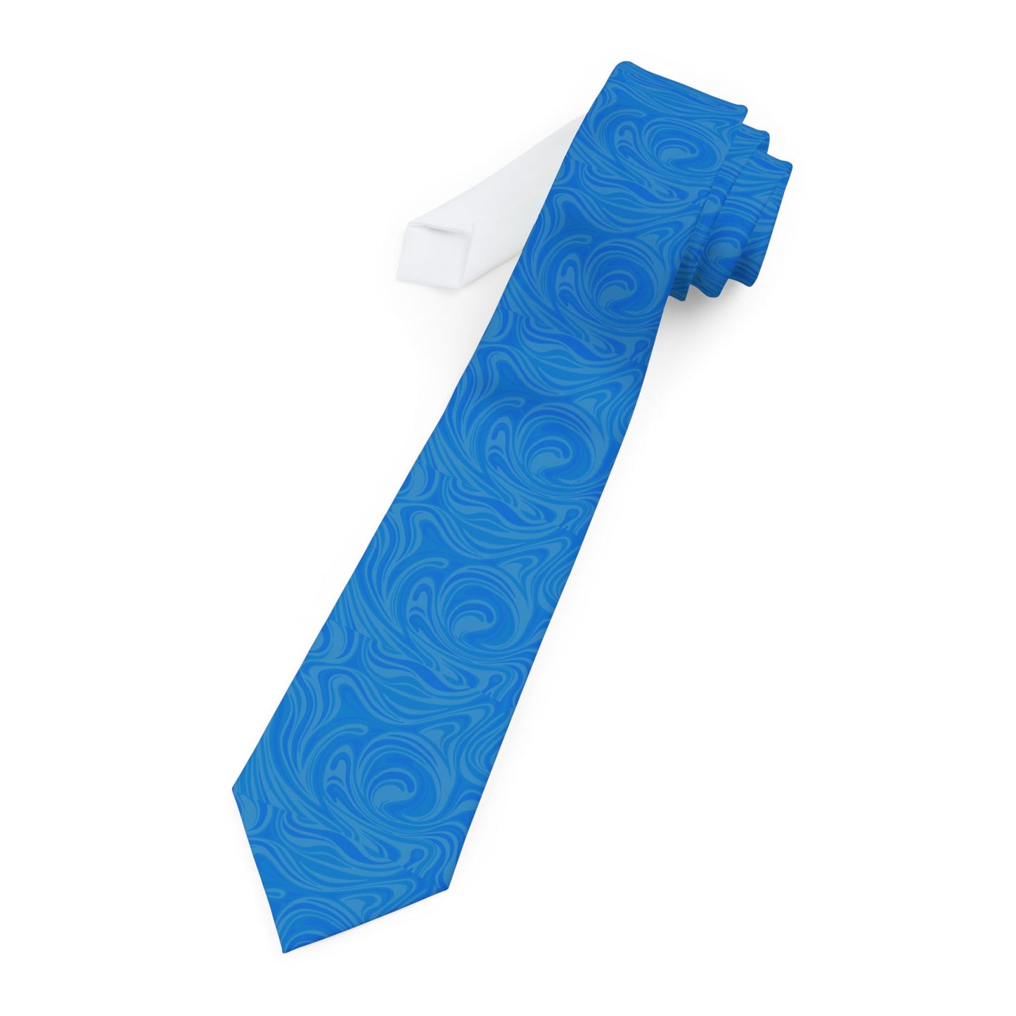 Swirled Blue Necktie - Elegant Accessory for Formal Occasions and Celebrations