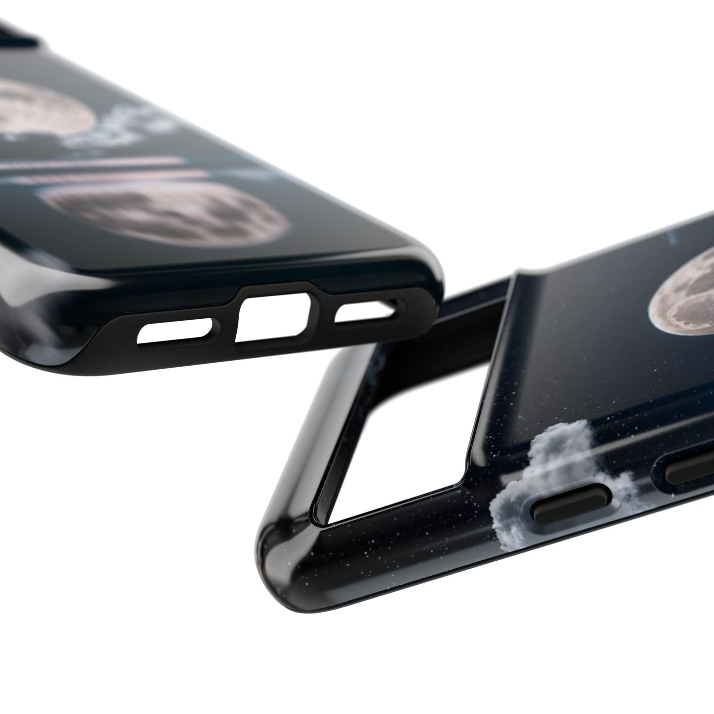 Moonlit Reflection Phone Case — Night Sky Moon & Clouds Tough Case