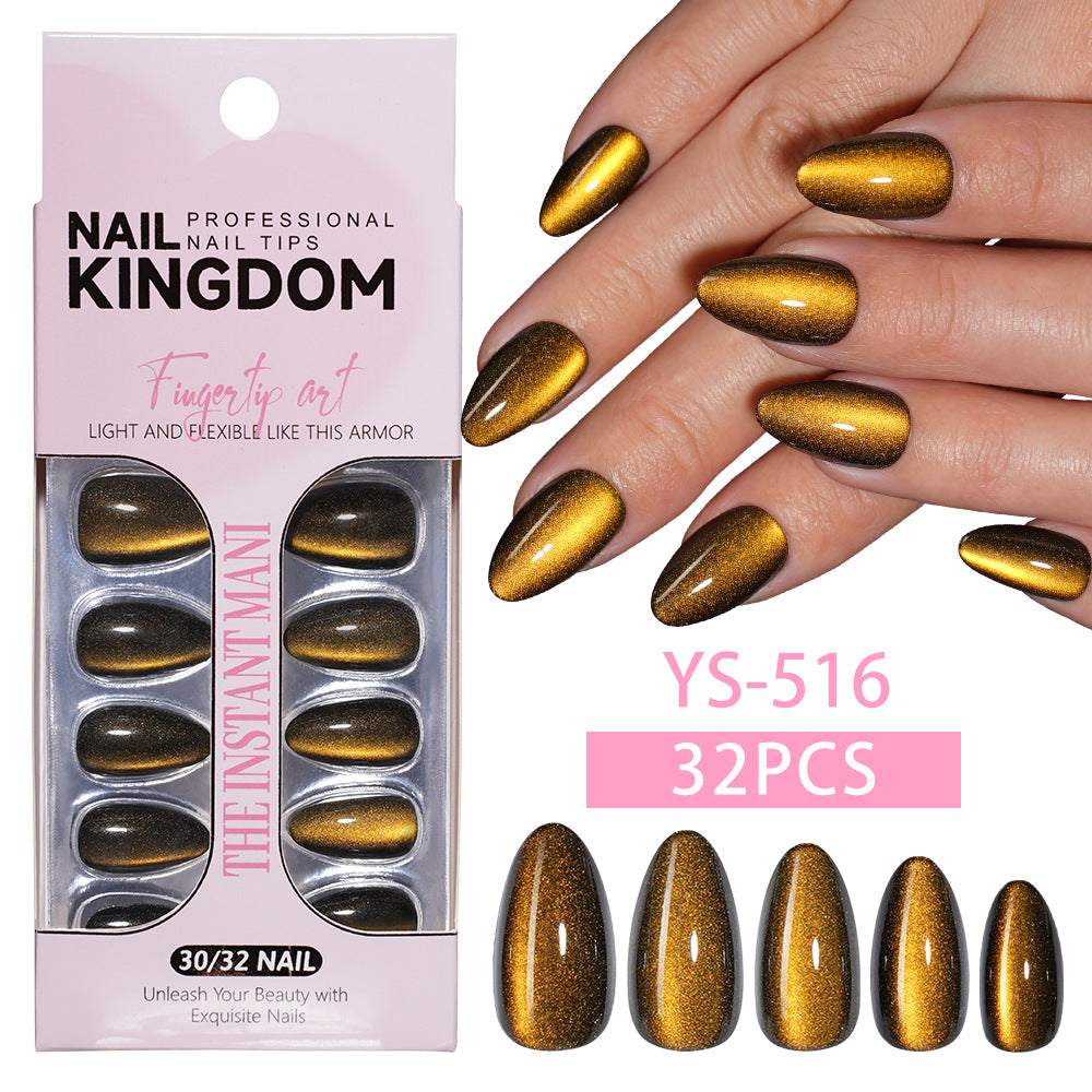 Purple Cat Eye Almond Press On Nails (MOQ=3) – Image 14