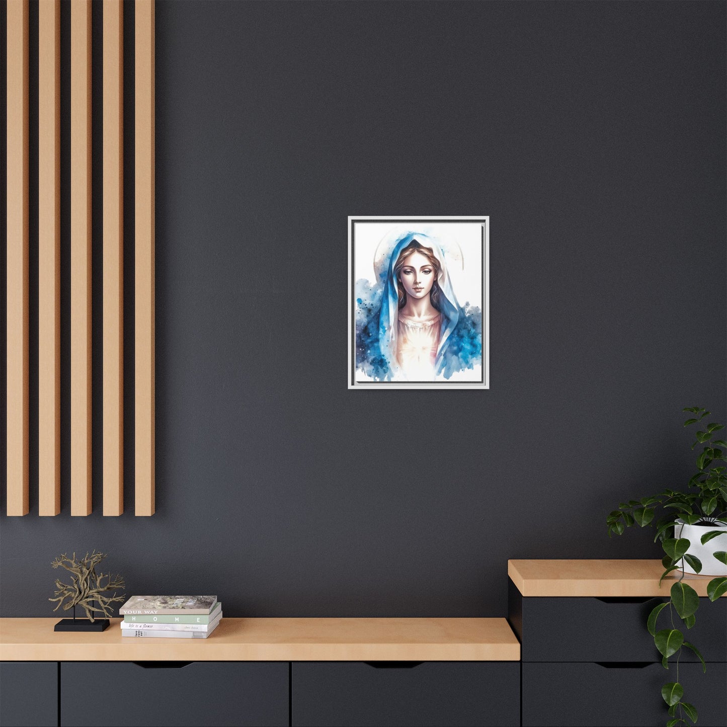 Framed Canvas Art Print, Spiritual Decor, Religious Artwork, Wall Decor, Gift for Faith, Elegant Home Decoration