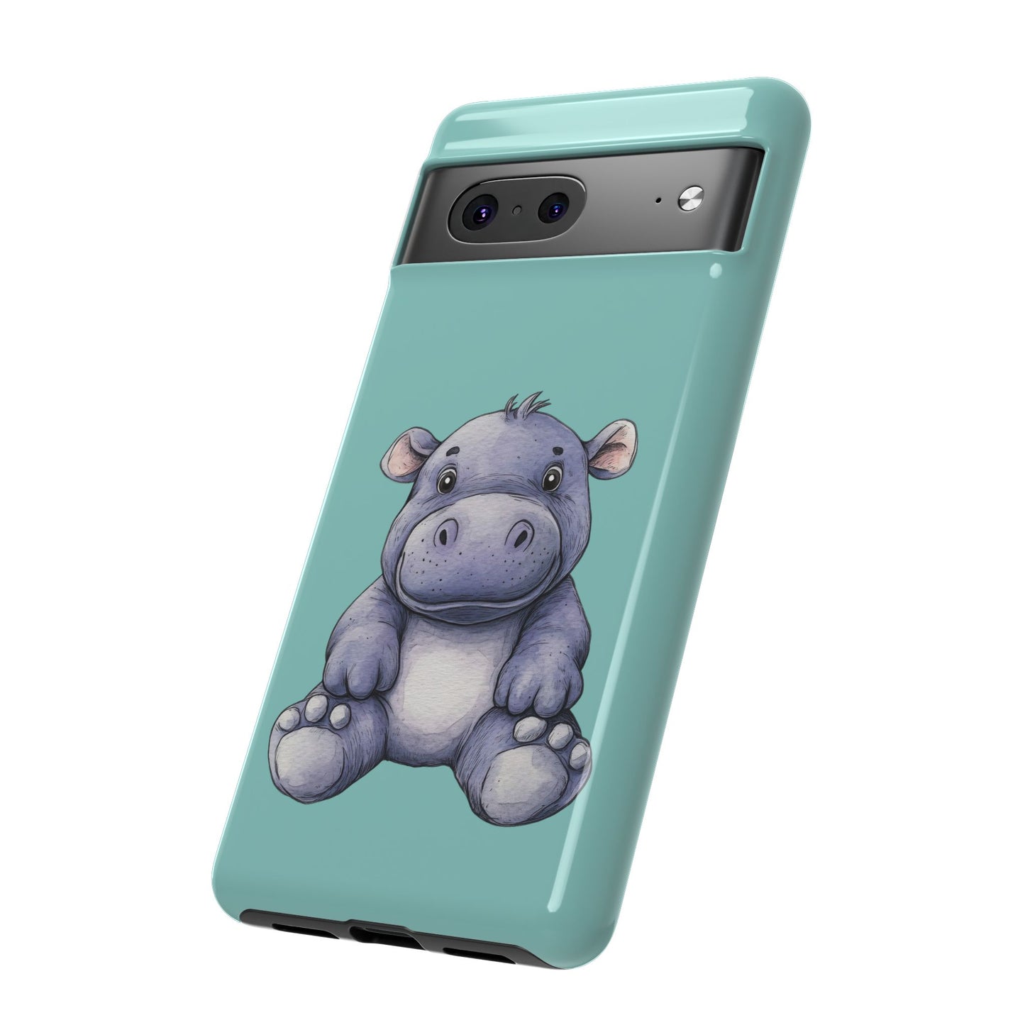 Cute Hippo Phone Case, Tough Phone Cover, Fun Animal Case, Gift for Kids, Cute Decor, Birthday Present